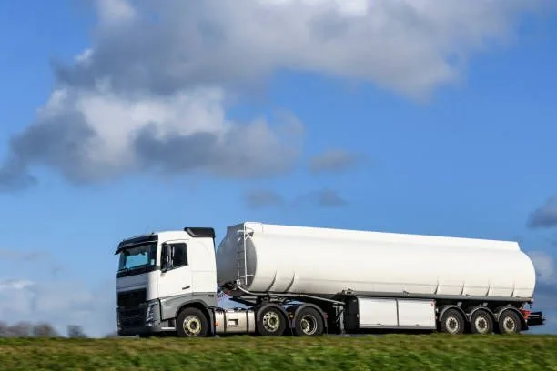 Bulk fuel tanker truck used for commercial and jobsite supply logistics