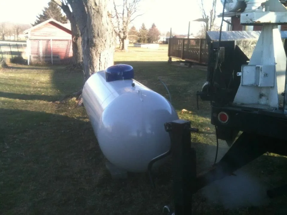 Propane tank positioned for service and delivery planning